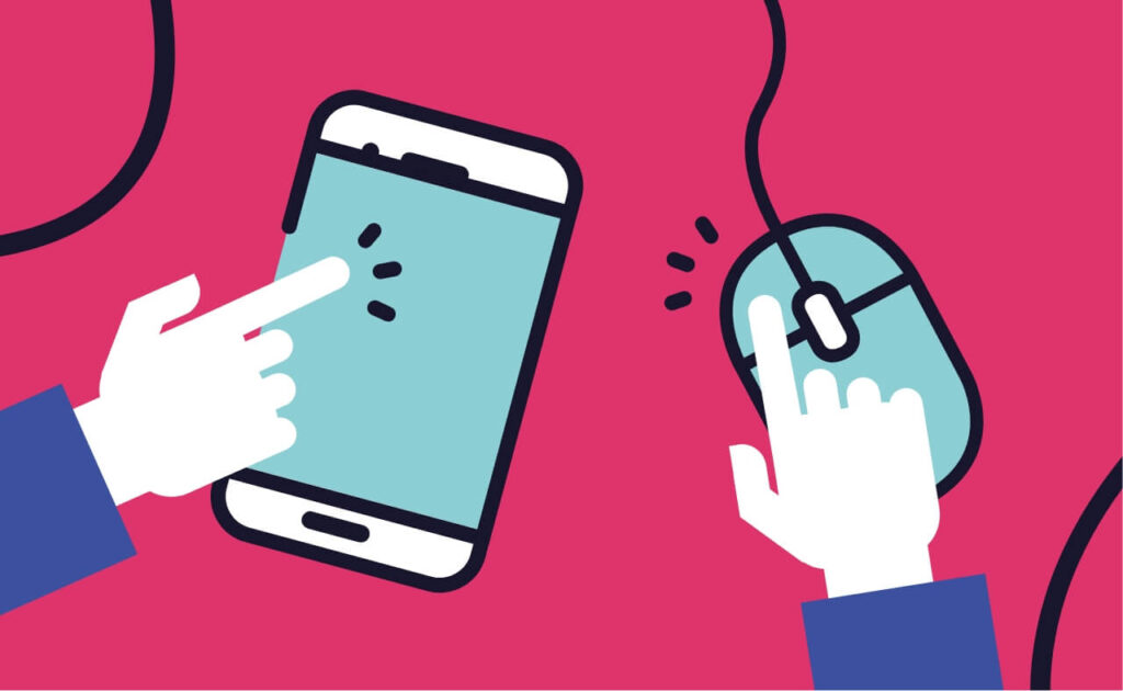 mobile phone and mouse