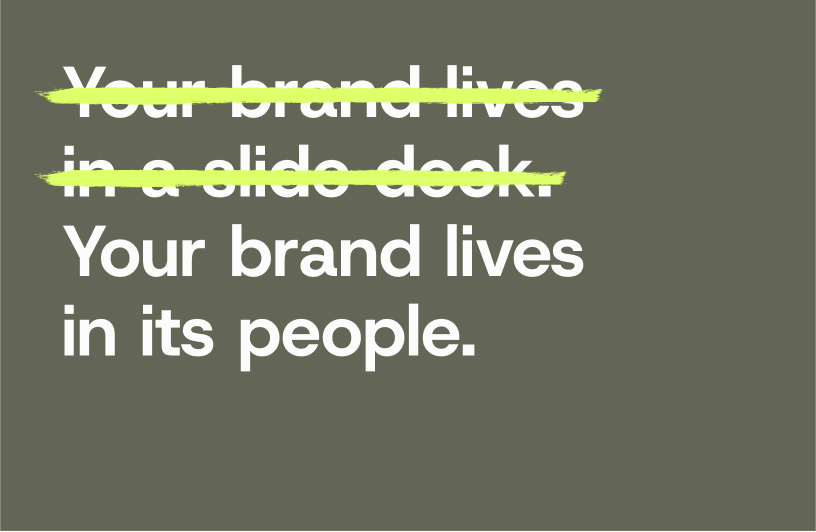 Your brand lives in its people quote graphic